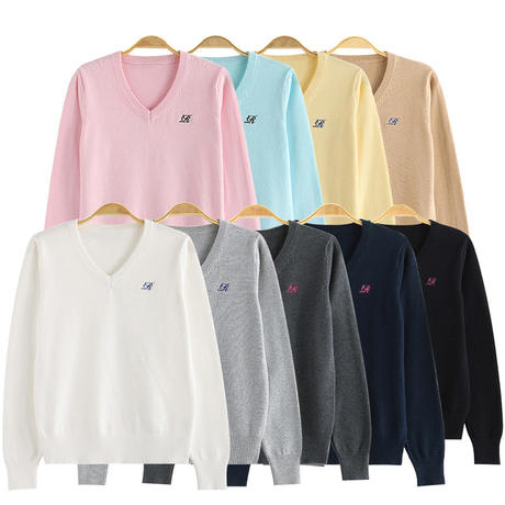 Kawashima & Sweater Shuiji Middle/Original JK Sweater suit V-neck Pullover Class Wear Embroidered Long Sleeve Knitted Sweater
