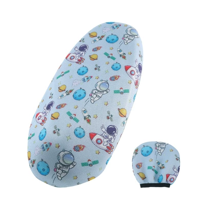 Electric car cushion | car seat cover universal backrest - space-cyan-with-backrest-cover-code-s