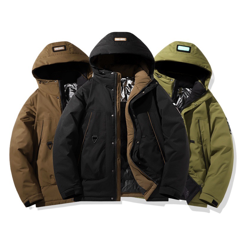 Chaqueta de plumón para hombre marca de moda de invierno para hombre 90 plumón de pato blanco con capucha ropa de abrigo casual para hombre ropa de trabajo chaqueta de plumón