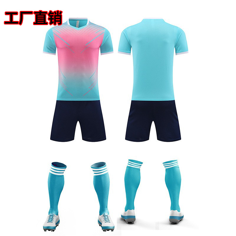 Trajes de fútbol para hombres adultos y niños uniformes de entrenamiento de equipos de mangas cortas para estudiantes de primaria camiseta de equipo transpirable secado rápido