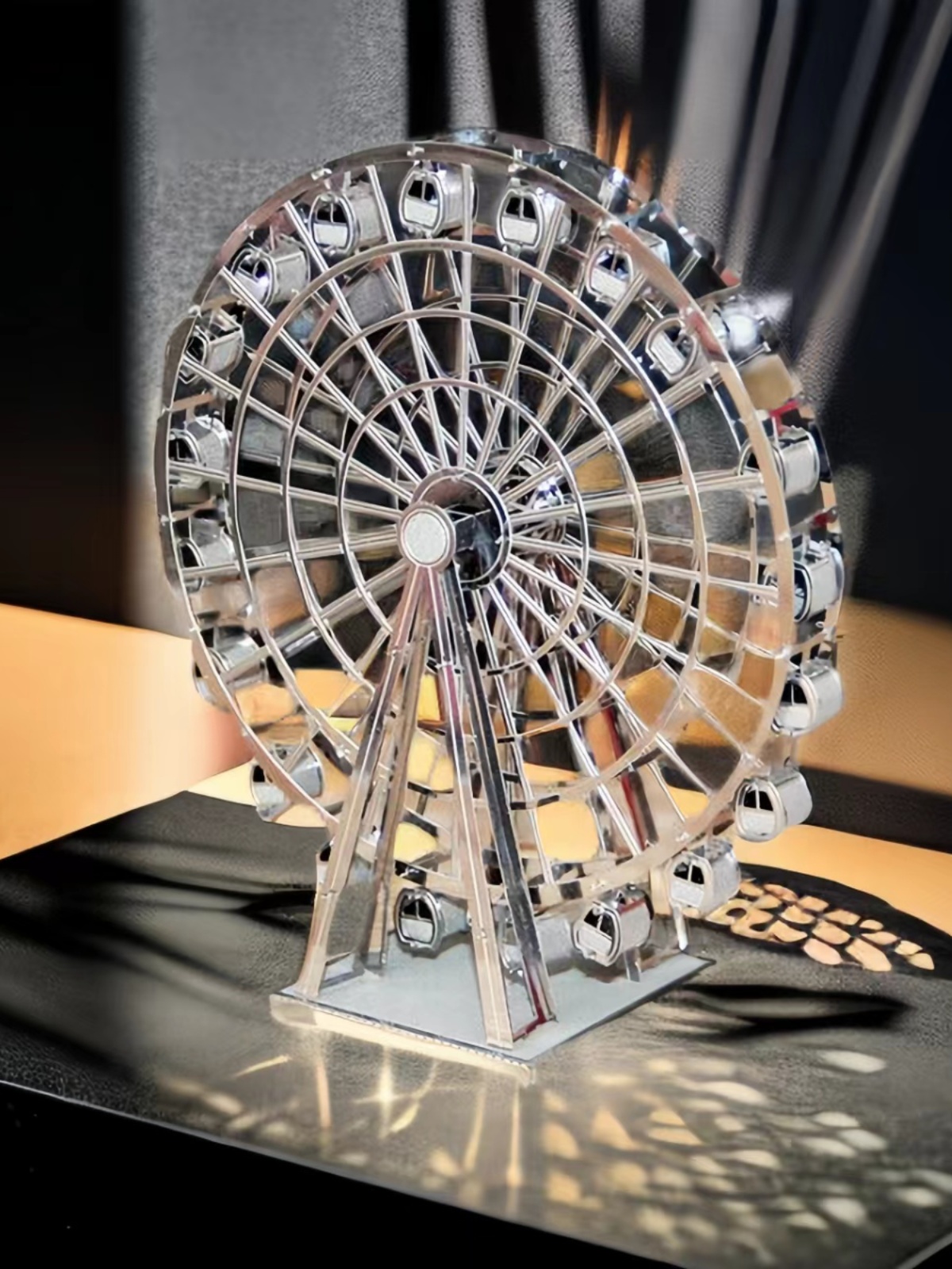 합금 회전 관람차 3D 입체 금속 건물 퍼즐 DIY 수제 퍼즐 조립 모델 장난감