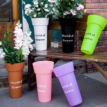 港式塑料花桶鲜花桶家用醒花桶花店玫瑰花桶百合水养插花桶跨境