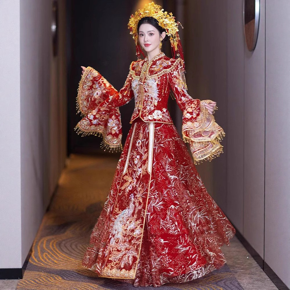 High-End Bridal Dress 2025 Heavy-Duty Chinese Wedding Dress, Luxury Wedding Dress, Homecoming Dress, Spring New Style