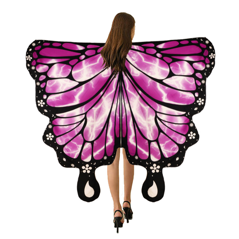 Halloween nuevo capas de mariposa de doble capa capa de doble cara capas de rayas de piel impresión digital capas de color exterior