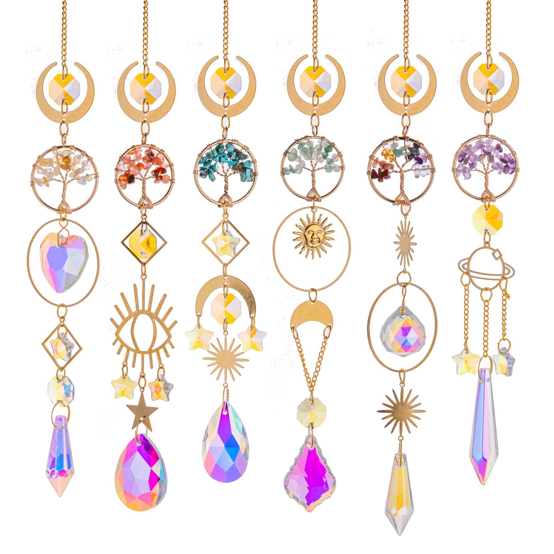 28g Weight Suncatcher, Wind Chime Home Textiles & Decor Type Hanging Ornaments Event & Party Supplies Pastoral Sun Devil's Eye Star K9 Glass Crystal Suncatcher Wind Chime Wall Art