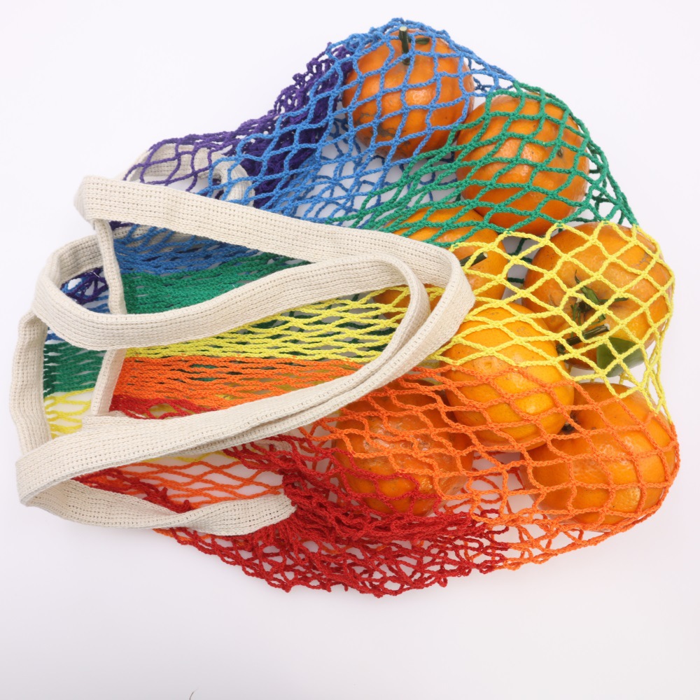 厨房果蔬收纳网袋杂物袋挂袋大容量编织购物袋便携镂空网兜透气