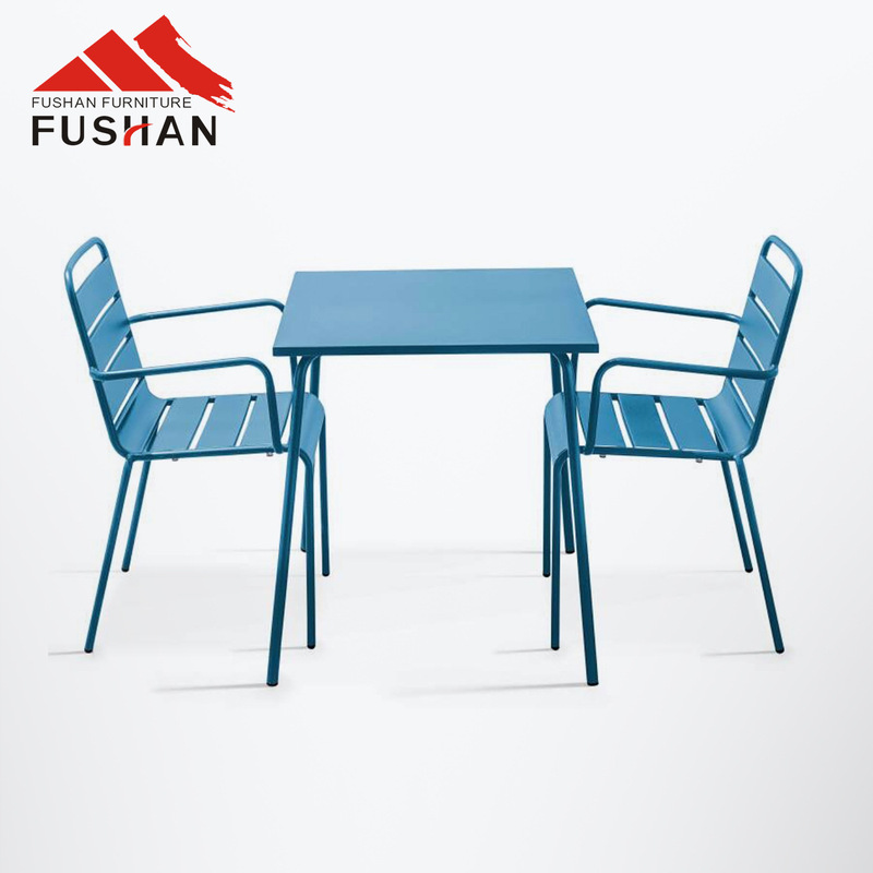 Factory Wholesale Villa Courtyard Outdoor Milk Tea Shop Leisure Dining Table and Chairs Open-Air Venue Balcony Iron Outdoor Dining Chairs