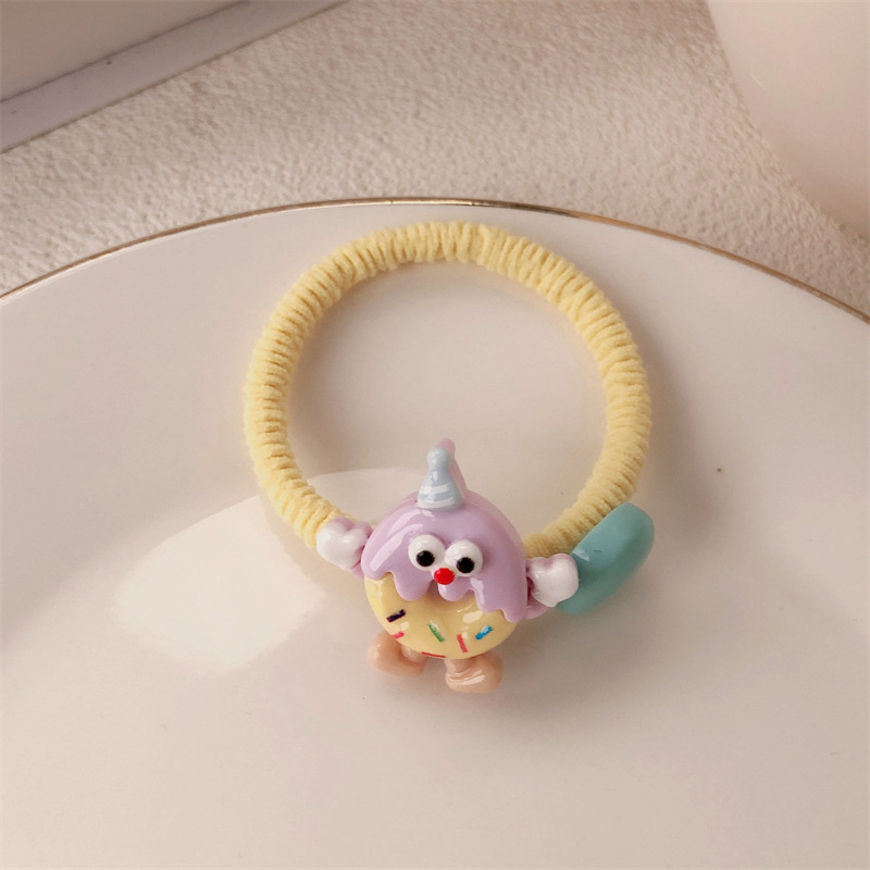 Nuevos lindos dibujos animados cuerdas de pelo de frijoles de azúcar adornamientos de cabello dulce chica cuerda de correa de correa de cabello de cabello de cola de caballo