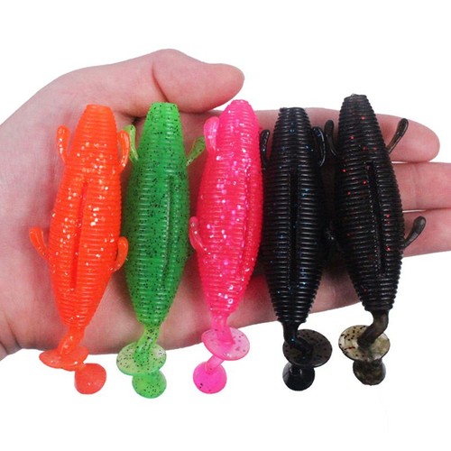Factory wholesale: Lure, floating surface soft bait, multi-color soft worm lure/artificial bait with high elasticity, UV-reflective bionic fish lure for black bass fishing