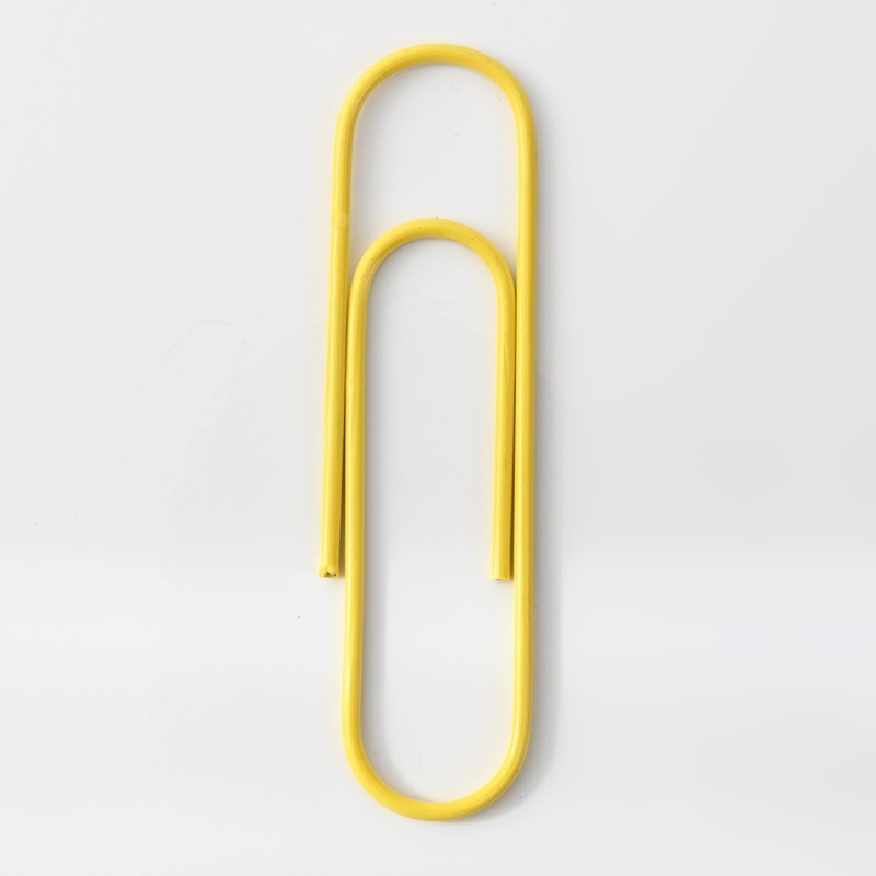 Venta de fábrica de clips de papel recubierta de color, clips de encuadernación de libros grandes, clips de papel plateado, material de oficina, clips de libros