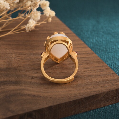  Summer New Product Chinese Style Ancient Costume Hanfu Temperament Girls Matching Hand Jewelry Imitation Hotan Yunan Red Ring Women