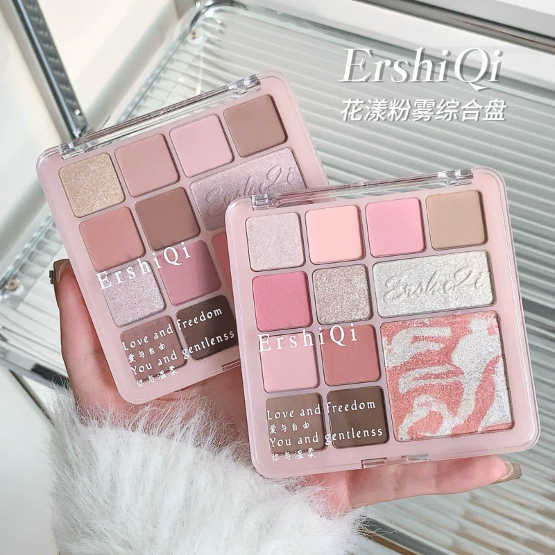 Complex matte eye shadow contains rose, highlighter, face blush, earth tones