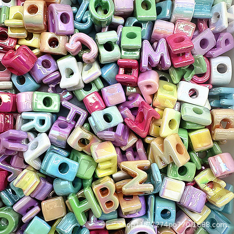 21mmuv solid color letters (10 pcs) hole 6mm