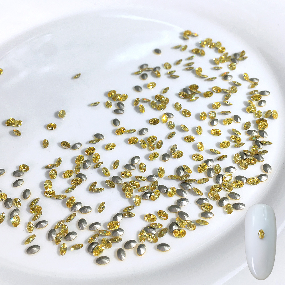 밑바닥 도금 지르콘 데니어 2*3mm 황금 노란색