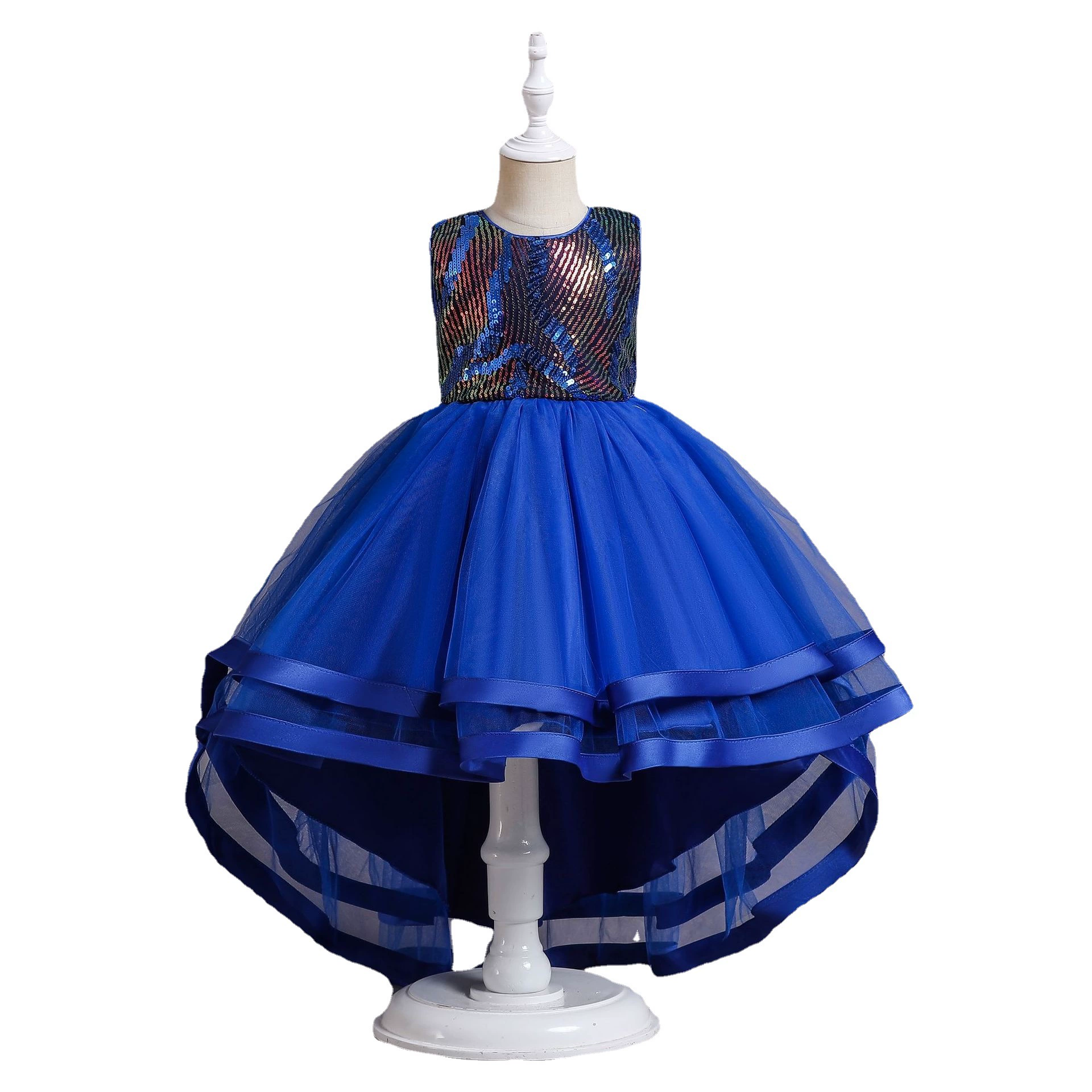Nail sequins, evening dress, girl's skirt, suit, small princess costume sleevless, tutu skirt, tulle