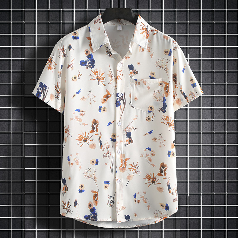 クロスボーダー半袖花柄シャツ海南島服ビーチウェア三亜ハワイ風タイ旅行男性カップルカジュアルルーズ|undefined
