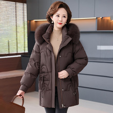 中老年女装羽绒服女冬季新款狐狸毛领妈妈装羽绒衣加厚防寒服外套