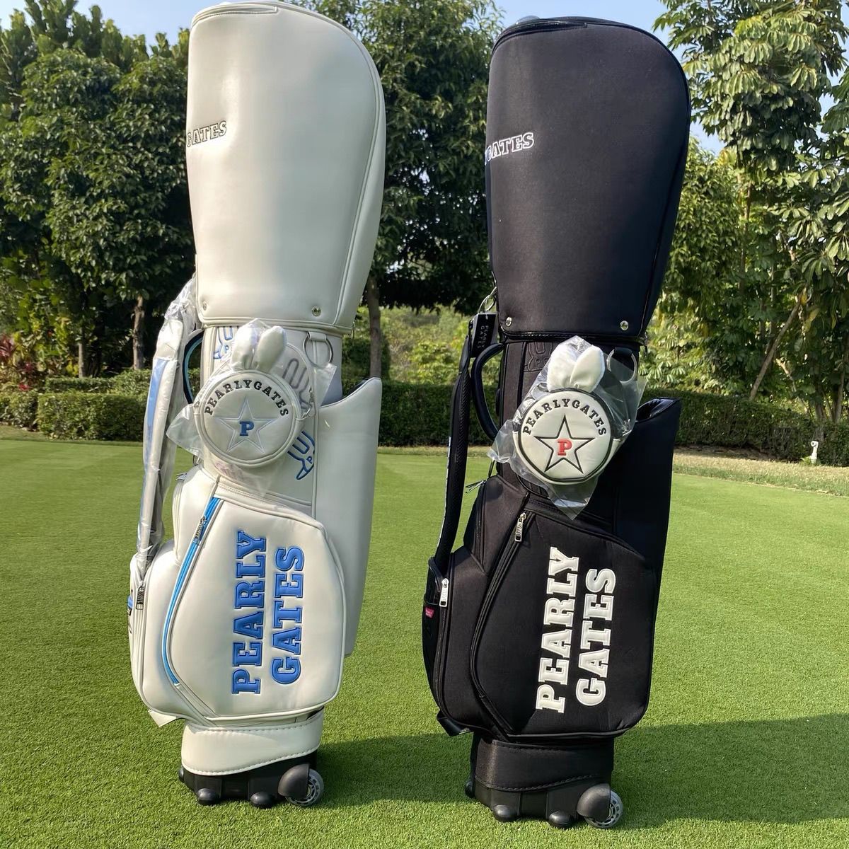 新款PG高尔夫球球包防水球袋男女拉杆拖轮包滑落包golf bag轻便皮