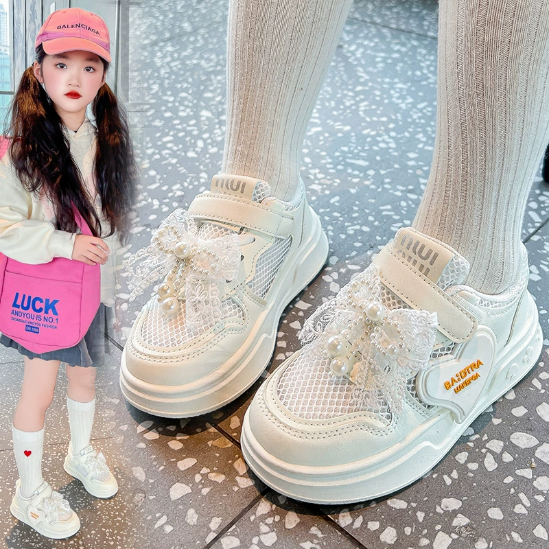 Детские кроссовки новый 2025 летний комфорт кожаные мужчины и женщины милые повседневные ботинки модные маленькие белые ботинки детская обувь