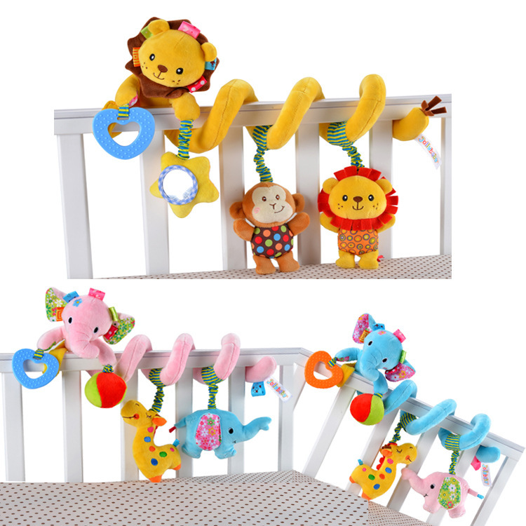 SOZZY New Multifunctional Baby Bed Hanging Plush Toys Wholesale Newborn Baby Car Swinging Toys