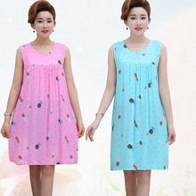 棉绸睡裙女夏季年轻款大码休闲居家服无袖裙薄款连衣裙小个子睡衣