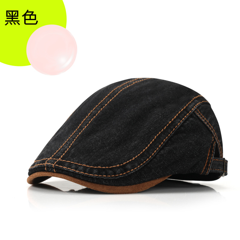 Hombres y mujeres de moda vaquero lavar boina vintage gorra de pato Amazon gorra de peluche transfronteriza gorra de color contrastante image 11