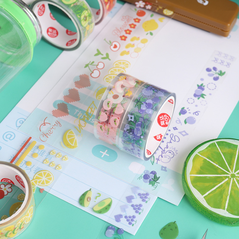 59g Weight Washi Tape Stationery Type 5 PCS/Package Quantity School Occasion PET Material Butterfly, Daisy Pattern Cute Style 5 PCS/Package Butterfly Daisy School PET Cute Washi Tape 4