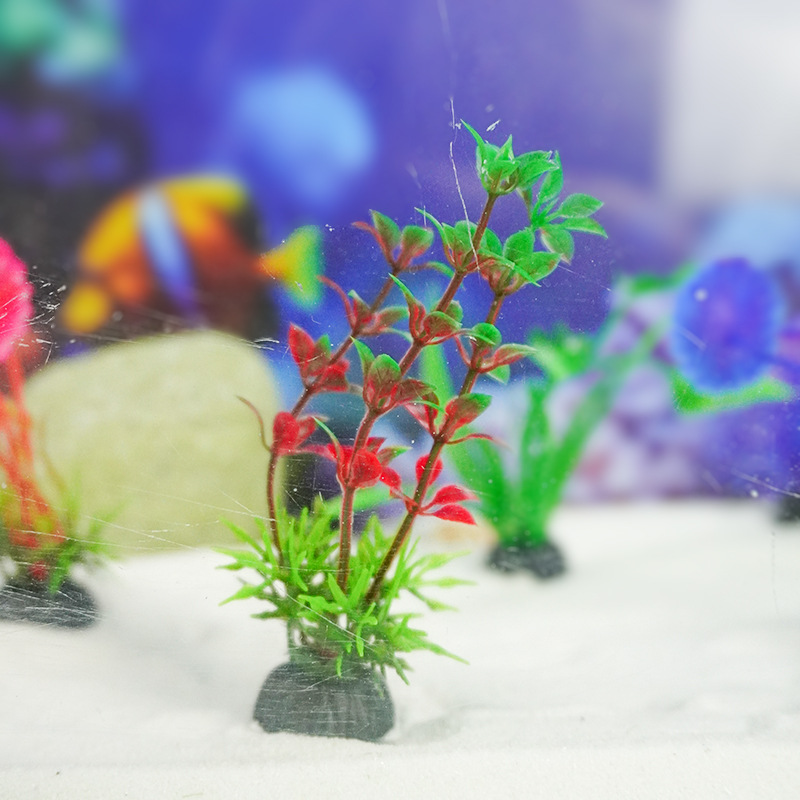 Venta directa de fábrica simulación base de plástico de plantas acuáticas falsas suministros de acuario de algas marinas decoración de peceras con fuente de plantas