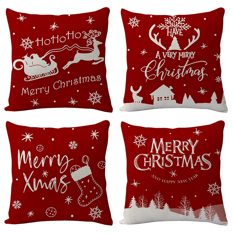 Рождественская наволочка красный лосий диван подушки трансграничный дом украшения праздничная подушка автомобиль наволочка