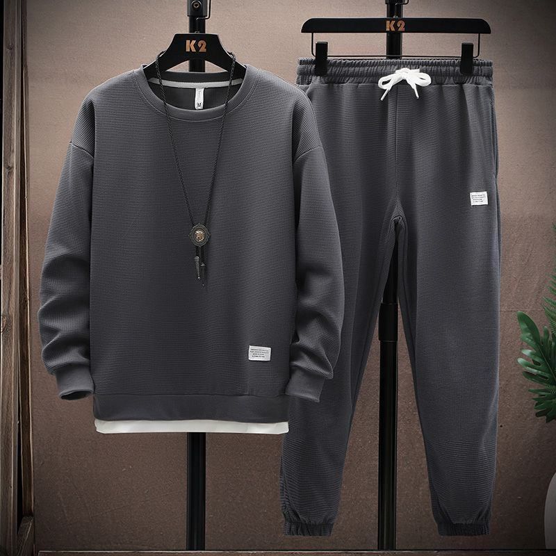 Men's sweater spring and autumn suit autumn fashion men's two-piece 2024 new autumn sports suit