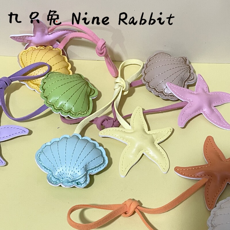 Cross-Border New Summer Seaside Series Starfish Shell Embroidered Leather Pendant Accessories Handmade Atmosphere Design