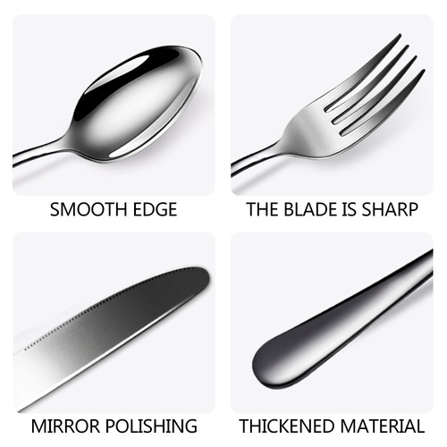 Cross-border Amazon 1010 stainless steel tableware four-piece set 24-piece Western steak knife, fork, spoon gift box set