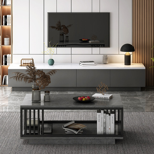 TV cabinet modern simple coffee table combination small apartment living room light luxury Italian style floor cabinet bedroom TV cabinet