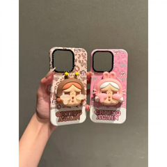 磁吸粉豹纹拼白满屏哭娃适用iPhone17promax苹果16手机壳14欧美15