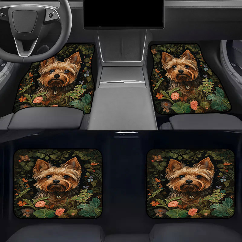 五件套卡通印花防滑平铺汽车后备箱垫跨境四季通用汽车脚垫耐脏