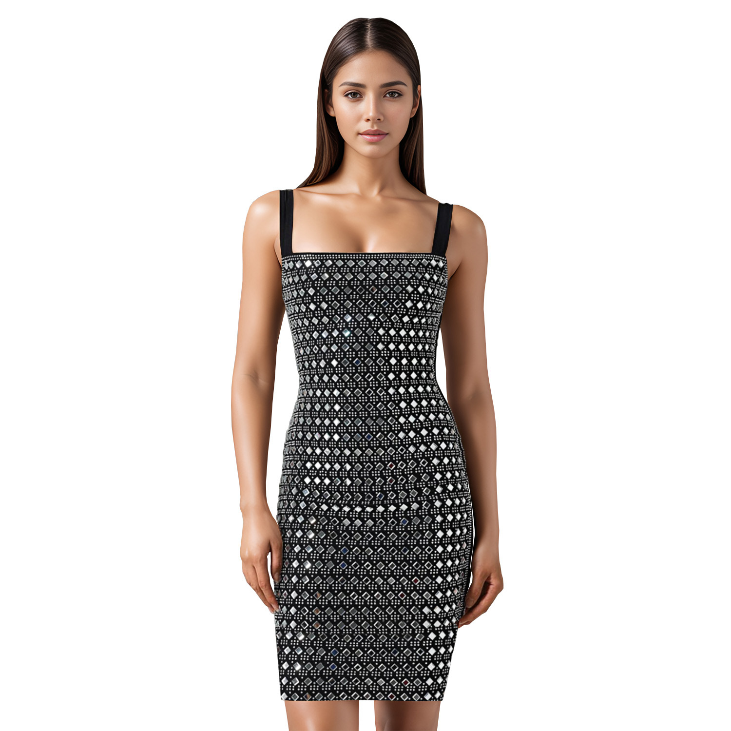 C7198 Aliexpress transfronterizo amazon ropa de moda europea y americana vestidos de mujer sexy vestidos delgados de perforación caliente image 7
