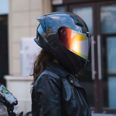 Motosiklet dəbilqələri – Motorcycle Riding Full-Cover Warm Helmet - m55-56cm-japanese-piano-texture-aurora-universal-gold-lens