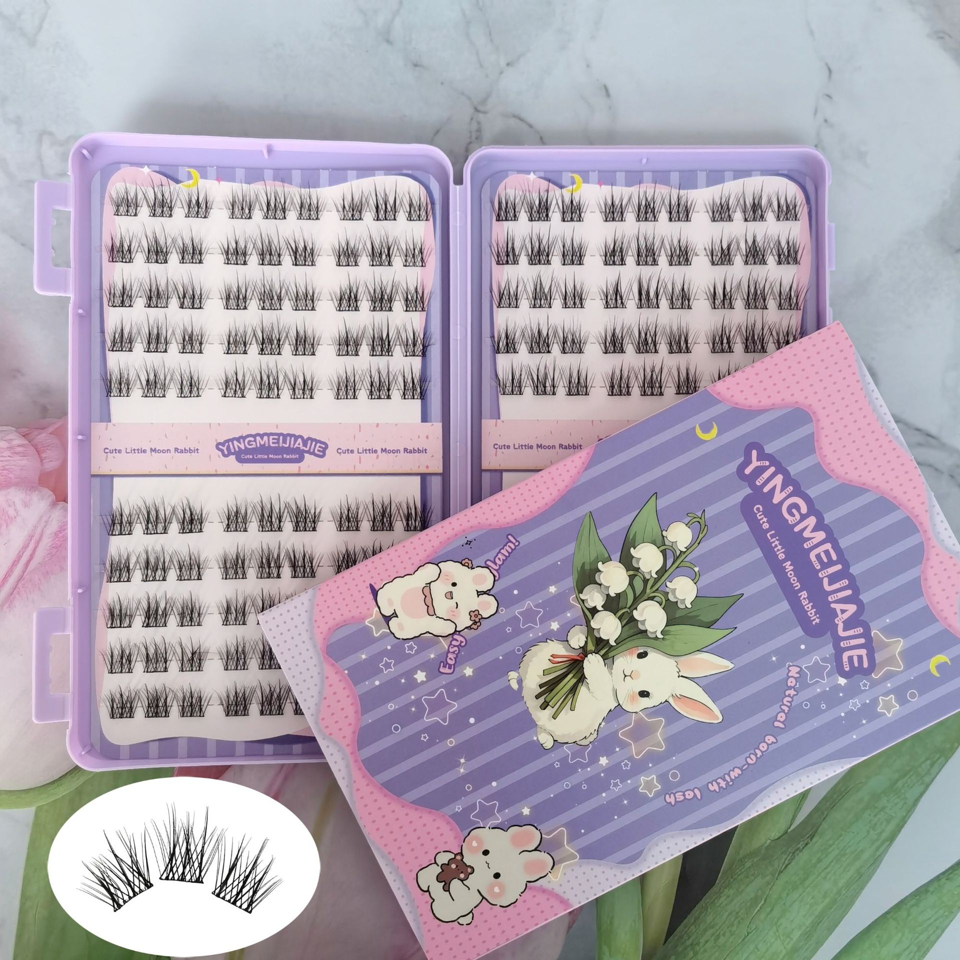 20 filas de paquete de caja de regalo de pestañas falsas transfronterizas, pestañas falsas densas, pestañas falsas sin pegamento.