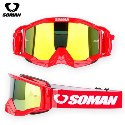 Riding Goggles, All-Season — Dəbilqə (Kaska) aksesuarları - red-frame-with-gold-plated-sheet