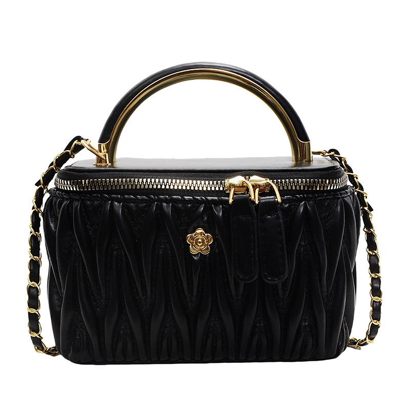 Plegado pequeño viento fragante bolso de mano caja 2024 nuevo bordado cadena bolso de hombro de moda versátil bolso de mochila