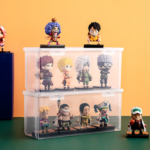 LEGO toy desktop storage box transparent plastic blind box storage rack bubble Mart figure display