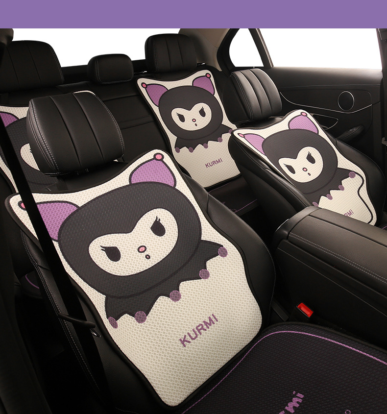 Kuromi Car Seat Cushion, Universal for All Seasons, Cute Cartoon Seat Cushion, Summer Breathable Seat Cover, Women's Rear Seat Cover