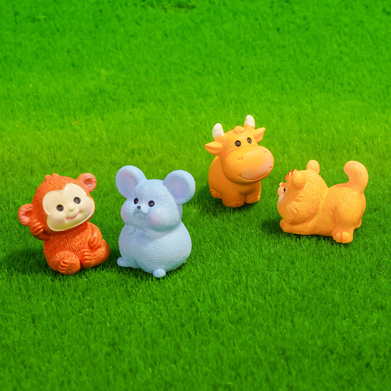 Artesanías de escritorio creativas Doce zodiaco micro paisaje decoración de resina rata vaca tigre conejo dragón serpiente caballo oveja mono pollo perro cerdo