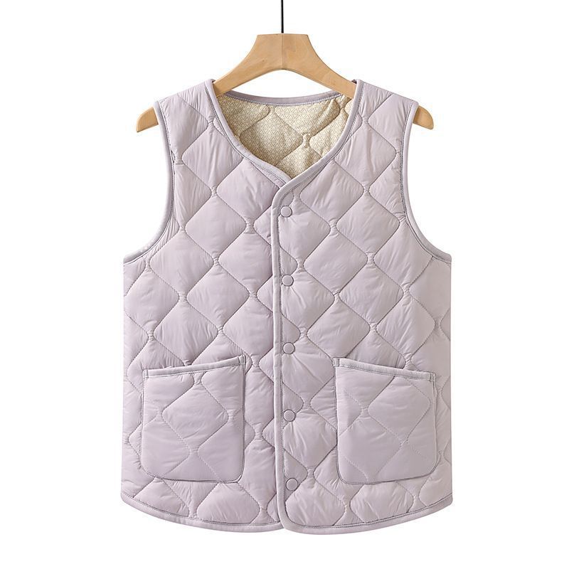 Casual down Cotton Lightweight New Outer Wear Warm Winter Women's Vest Middle-Aged and Elderly Vest Men's Liner Large Size Women