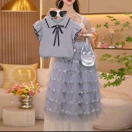 女童夏装套装2026新儿童衣服独特绝美蛋糕裙巨好看大童半身裙夏季