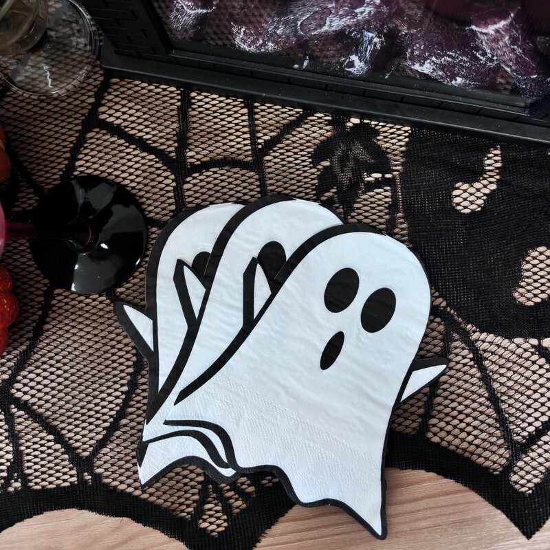 20枚のクロスボーダー三層厚みのあるハロウィーンナプキン、かわいいゴースト型のペーパータオル、レストランホリデーパーティーの装飾|undefined