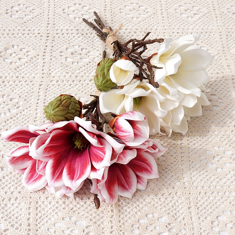 Simulation flower Magnolia feels EVA6 branches and rolled Magnolia…