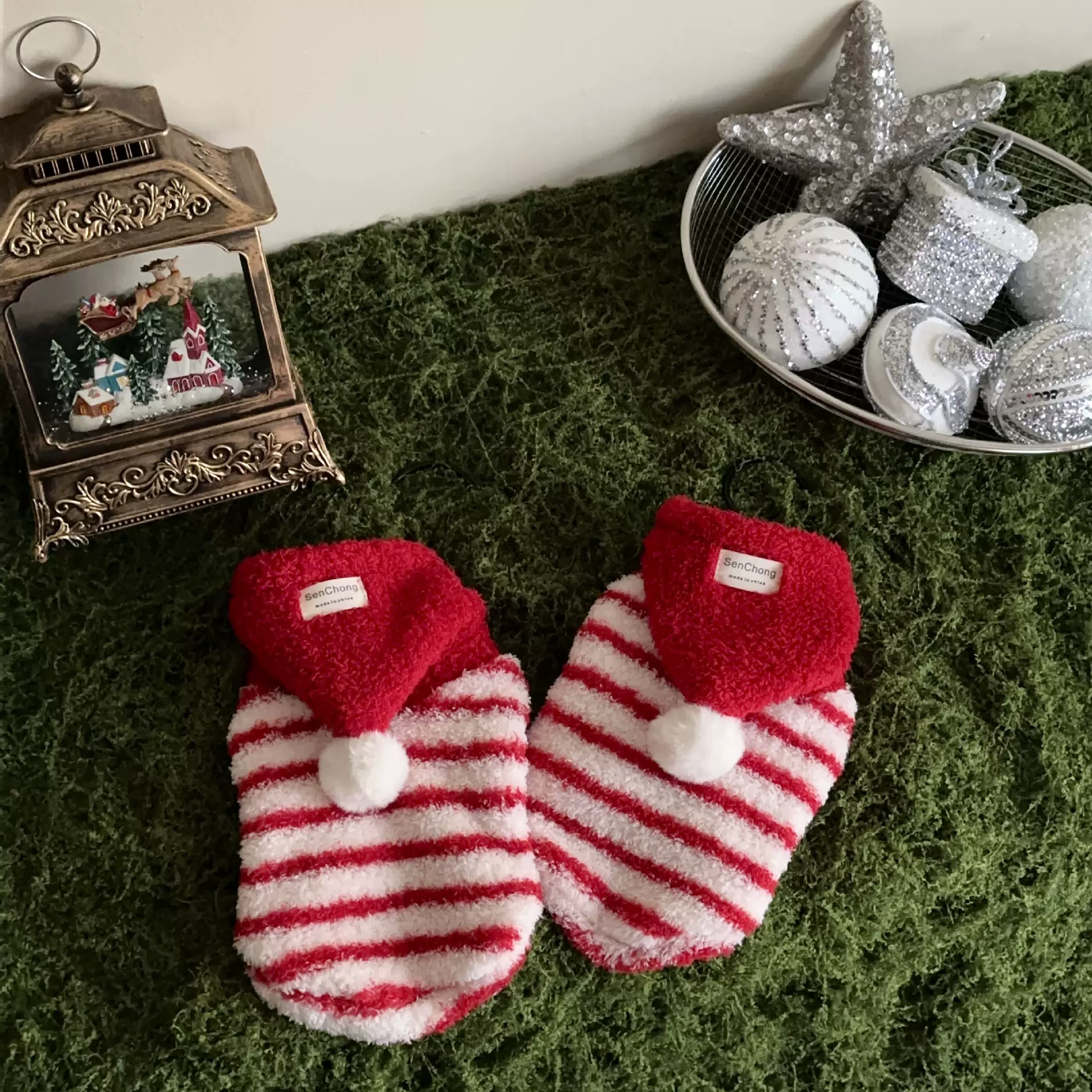 秋冬新款小红帽绒绒衣圣诞新年宠物小型犬棉衣狗狗猫咪冬季拜年服