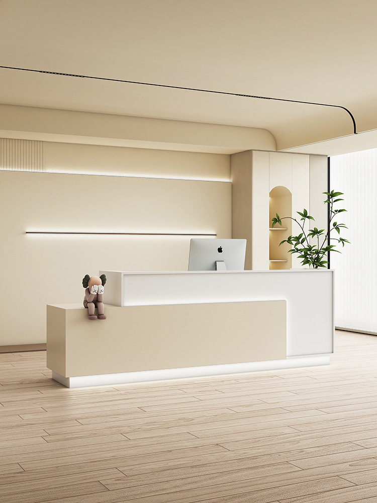 轻奢系美容院服装店收银台吧台瑜伽馆培训机构简约现代前台接待台