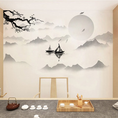 New AD2061 Wall Sticker Ink Wash Landscape Scene Bedroom Living Room Entrance Home Decor Decal Self-adhesive